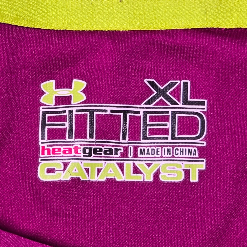 Under Armour HeatGear Catalyst Hoodie Womens XL Purple Thumbhole Fitted Running‎ - Picture 6 of 9